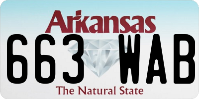 AR license plate 663WAB