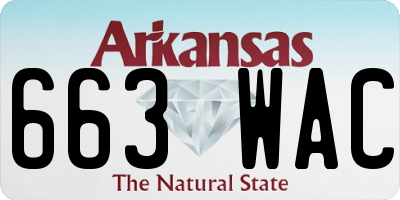 AR license plate 663WAC