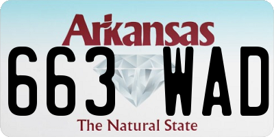 AR license plate 663WAD