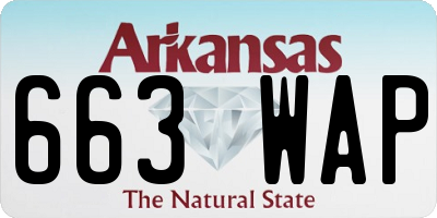 AR license plate 663WAP