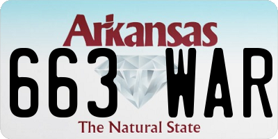 AR license plate 663WAR