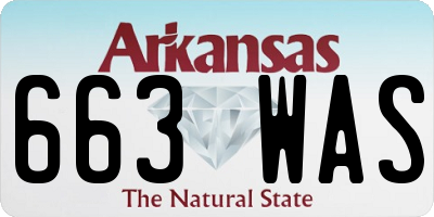 AR license plate 663WAS