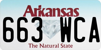 AR license plate 663WCA