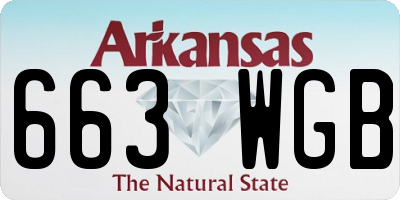 AR license plate 663WGB