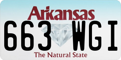 AR license plate 663WGI