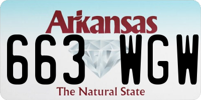 AR license plate 663WGW