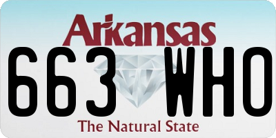 AR license plate 663WHO