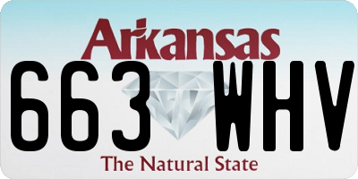 AR license plate 663WHV