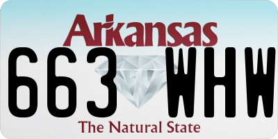 AR license plate 663WHW
