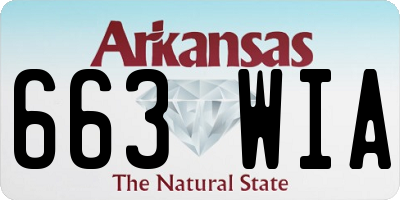 AR license plate 663WIA