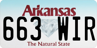 AR license plate 663WIR
