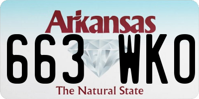 AR license plate 663WKO