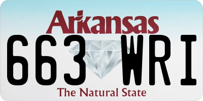 AR license plate 663WRI