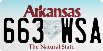 AR license plate 663WSA