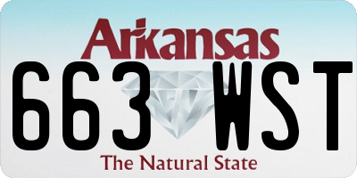 AR license plate 663WST