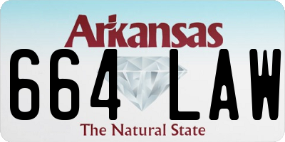 AR license plate 664LAW