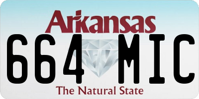 AR license plate 664MIC