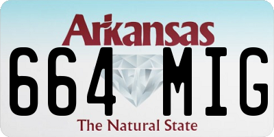 AR license plate 664MIG