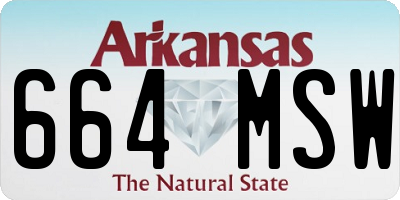 AR license plate 664MSW