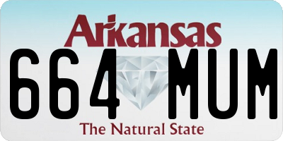 AR license plate 664MUM