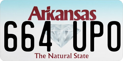 AR license plate 664UPO