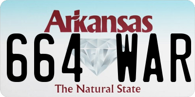 AR license plate 664WAR