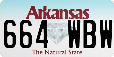 AR license plate 664WBW