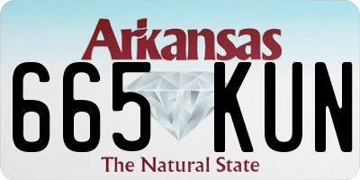 AR license plate 665KUN