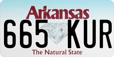 AR license plate 665KUR