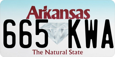 AR license plate 665KWA