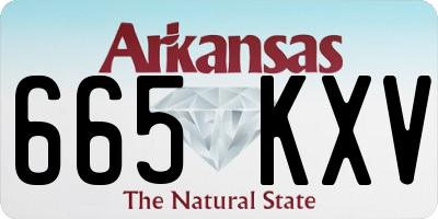 AR license plate 665KXV