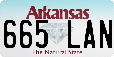 AR license plate 665LAN