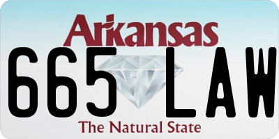 AR license plate 665LAW
