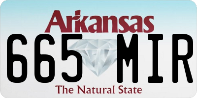 AR license plate 665MIR