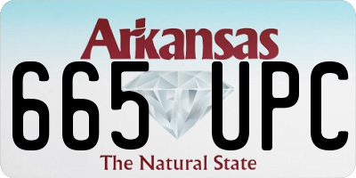 AR license plate 665UPC