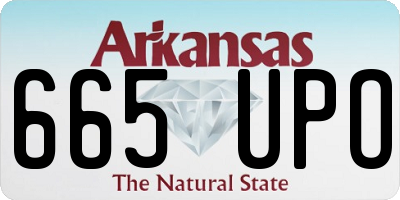 AR license plate 665UPO