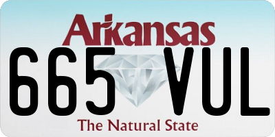 AR license plate 665VUL