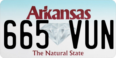 AR license plate 665VUN