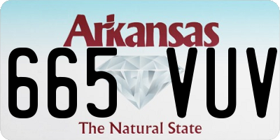 AR license plate 665VUV