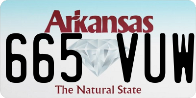 AR license plate 665VUW