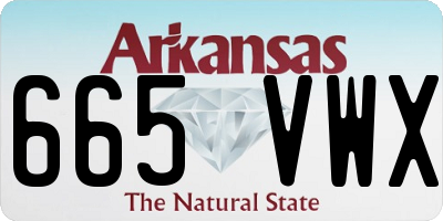 AR license plate 665VWX