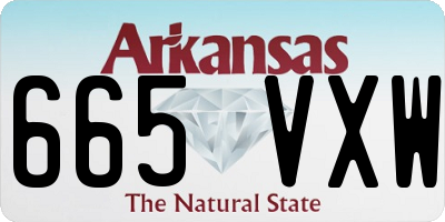 AR license plate 665VXW
