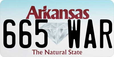 AR license plate 665WAR