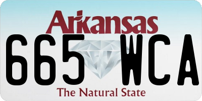 AR license plate 665WCA