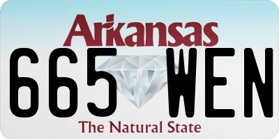 AR license plate 665WEN