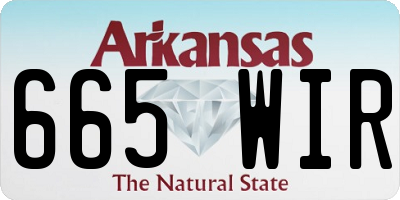 AR license plate 665WIR
