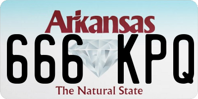 AR license plate 666KPQ