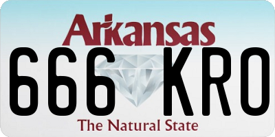 AR license plate 666KRO