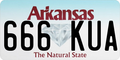 AR license plate 666KUA