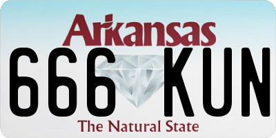 AR license plate 666KUN